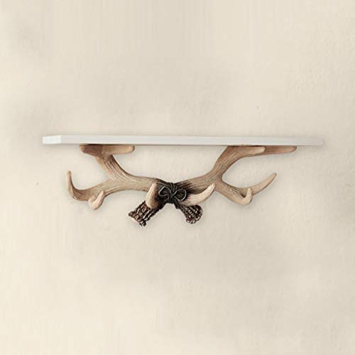 Cxjff Wall-Mounted Coat Rack Clothes Hat Stand Hanger Holder Decoration Shelf 6 Hooks Resin Creative Beautiful, 3 Colors Available, 52 16.5 18CM (Color : Bwhite)
