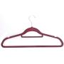 Home 10pcs Plastic Flocking Clothes Hangers with Rail Clothing Organizer
