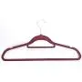 Home 10pcs Plastic Flocking Clothes Hangers with Rail Clothing Organizer Home 10pcs Plastic Flocking Clothes Hangers with Rail Clothing Organizer