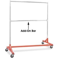 Only Hangers GR400EH Only Commercial Grade Double Bar Rolling Z Rack with Nesting Orange Base