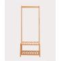 Cxjff Floor Standing Coat Rack Clothes Hat Stand Floor Standing Coat Rack Clothes Hat Stand Hanger 2 Layers Pole 5 Hooks Solid Wood, 60 39 170CM Hanger Modern (Color : Log Color)
