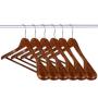 Oak Leaf Wood Hangers, 6-Pack Coat Hanger Clothes Hangers with Extra Wide Shoulder for Heavy Coat, Sweater, Trousers, Retro Finish