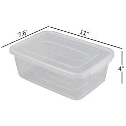 Yubine Clear Storage Containers, 5.7 Liter Plastic Boxes Organizer with Lid, 6 Packs