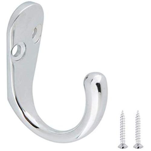 AmazonBasics AB4800-PC-5 Robe Hook, Polished Chrome