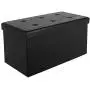 KTN Storage Ottoman Bench Folding Toy Chest, 30" Faux Leather Footrest Storage Organizer Boxes for Bedroom, Living Room, Hallway