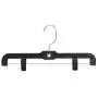 Amiff Clothes Hangers. 14 inch Pant Skirt Hangers Pack of 10 Black Hangers. Adjustable Hangers. Plastic Hangers Pants Skirts. Strong Metal Clips Cushion. Chrome Swivel Hook. Stores&Home.