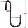 LuoQiuFa 12 Pack Heavy Duty S Hooks Black S Shaped Hooks Hanging Hangers Hooks for Kitchen, Bathroom, Bedroom and Office: Pan, Pot, Coat, Bag, Plants(S Hook/Black/2.48 inch)