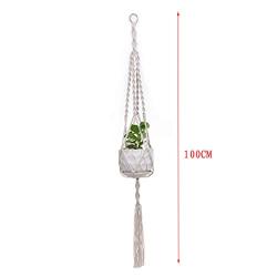 Flosky 3pcs Handmade Macrame Plant Hanger Indoor Outdoor Rope Hanging Basket Net Pot