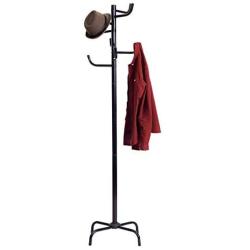 GOFLAME Coat Rack Tree with Hat Hanger Holder, Metal Clothes Hanger Free Standing with 8 Hooks and Solid Feet for Hanging Jacket Hat Umbrella (Black)