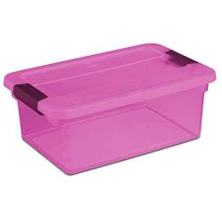 Sterilite ClearView Latch 15 Qt Plastic Storage Container Box, Purple (12 Pack)