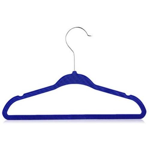 KATH Velvet Hangers 100 Pack, Nonslip Clothes Hangers Heavy Duty 360 Swivel Hanger Hook Blue