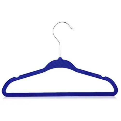 KATH Velvet Hangers 100 Pack, Nonslip Clothes Hangers Heavy Duty 360 Swivel Hanger Hook Blue