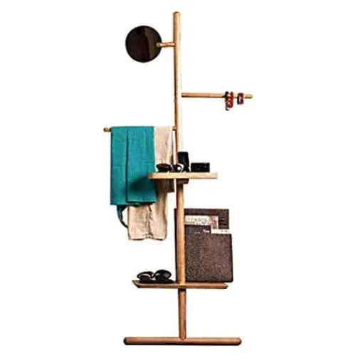 Angels home Nordic Simple Coat Rack Solid Wood Floor Racks Japanese Style Porch Clothes Rack Bedroom Assembly Floor Hangers Angels home Nordic Simple Coat Rack Solid Wood Floor Racks Japanese Style Porch Clothes Rack Bedroom Assembly Floor Hangers