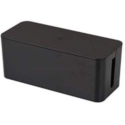 Plastic Wire Storage Boxes Removable Cover Cable Heat Emission Tidy Box,32x13.6x12.7cm,Black