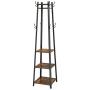 Pentaero 180X45X45Cm Vintage Simple Floor Coat Rack, Bedroom Hanger Belt, Industrial Coat Rack, Entryway Clothes Laundry Coat Stand with 8 Hooks 3 Shelves, Perfect for Clothes, Hat, Bag (Retro)