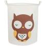 BOOHIT Cotton Fabric Storage Bin,Collapsible Laundry Basket-Waterproof Large Storage Baskets,Toy Organizer,Home Decor (Owl)