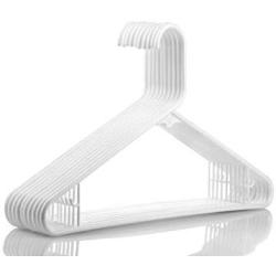 Neaties American Made White Plastic Hangers with Bar Hooks, Plastic Clothes Hangers Ideal for Everyday Use, Clothing Standard Hangers, 60pk (Renewed)