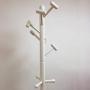 XIAOLONG Simple Coat Rack Assembly Solid Wood Hanger Floor Disc Clothes Rack White Bedroom Modern Minimalist Hanger