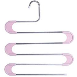 5PC Random Color 5 Layers S Shape Multifunctional Travel Clothes Hangers Pants Storage Belt Hangers Cloth Rack Multilayer Storage Cloth Hanger