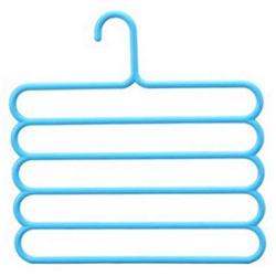5pcs Random Color Multi-Purpose Clothes Hanger Practical 5 Layers Pants Hanger Scarf Tie Rack Space Saving Clothes Hanger Home Organizer