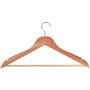 Milwerks Natural Cedar Wooden Clothes Hangers, 12 Pack - 17.5 Inch Wide Premium Heavy-Duty Wood Hanger with Notches and Non-Slip Pants Bar - Strong 360-Degree Swivel Chrome Hook