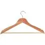 Milwerks Natural Cedar Wooden Clothes Hangers, 12 Pack - 17.5 Inch Wide Premium Heavy-Duty Wood Hanger with Notches and Non-Slip Pants Bar - Strong 360-Degree Swivel Chrome Hook