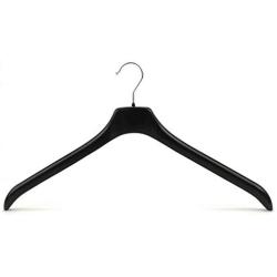 HANGERWORLD 20 Extra Large 19.3inch Black Plastic Top Jacket Garment Clothes Coat Hangers with Extra Support