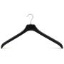 HANGERWORLD 20 Extra Large 19.3inch Black Plastic Top Jacket Garment Clothes Coat Hangers with Extra Support