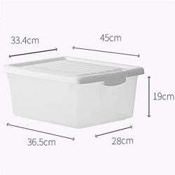 Storage Boxes Storage Bins Baskets Toy Boxes Home Containers Cubes Bin Boxes Gift Baskets Storage Ches-Plastic Transparent Portable Cover JINRONG (Color : White Shallow Bottom, Size : Large)