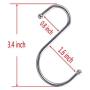 Z ZICOME Stainless Steel Silver S Hooks for Hanging, 12 Pack