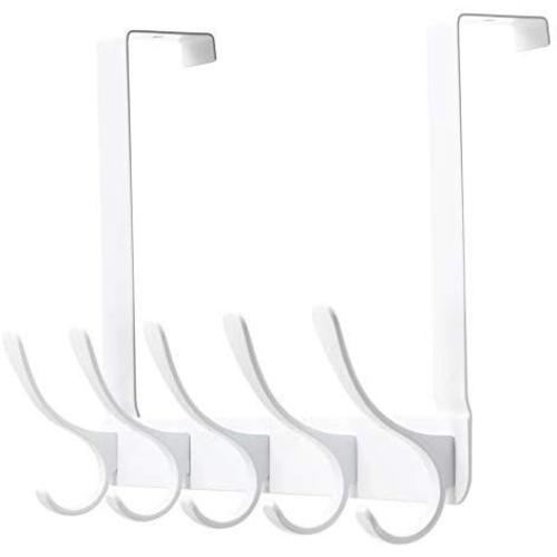 Dseap Over The Door Hook Hanger, Heavy Duty Over The Door Towel Rack Coat Rack for Clothes Hat Towel, White