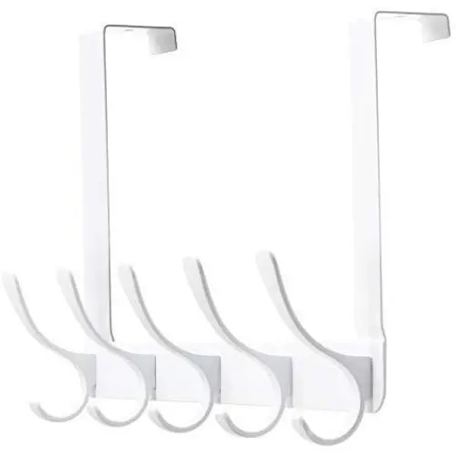 Dseap Over The Door Hook Hanger, Heavy Duty Over The Door Towel Rack Coat Rack for Clothes Hat Towel, White Dseap Over The Door Hook Hanger, Heavy Duty Over The Door Towel Rack Coat Rack for Clothes Hat Towel, White