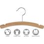 The Great American Hanger Company Rounded Wooden Kids Hanger, Boxes of 25 12 Inch Wood Top Hangers w/Natural Finish & Chrome Swivel Hook for Childrens Clothes