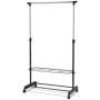 JF World Rolling Clothes Hanger with Height Adjustable Shoe Rack