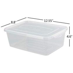 Obston 9 Quart Clear Storage Containers, Plastic Latching Box, 6 Packs