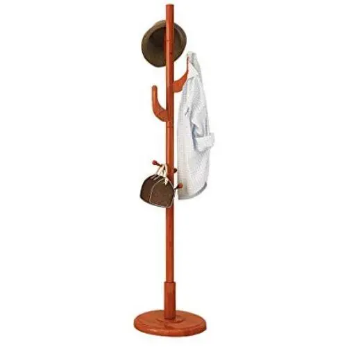 LYQZ Hat and Clothes Hanger Stand, Wooden 6 Hooks Coat Rack Bags and Scarf Holder for Foyer Entryway 174cm(H) LYQZ Hat and Clothes Hanger Stand, Wooden 6 Hooks Coat Rack Bags and Scarf Holder for Foyer Entryway 174cm(H)