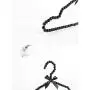 SAASNY Premium Metal Elegant Clothes Hangers Covered in Black Pearl Beads - 39cm (15.3 Inch) (Pack of 10pcs) Ideal for Home and Shops