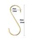 Fwaytech S Shaped Hooks Copper 6 PACK Gold Brass S Hooks Hanger for Jewelry,Pots Pans Rack,Coffee Mugs,Spoons Utensils,Clothes,Jeans,Cups,Bags,Bird Feeders and Plants (H-C6)