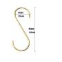 Fwaytech S Shaped Hooks Copper 6 PACK Gold Brass S Hooks Hanger for Jewelry,Pots Pans Rack,Coffee Mugs,Spoons Utensils,Clothes,Jeans,Cups,Bags,Bird Feeders and Plants (H-C6)