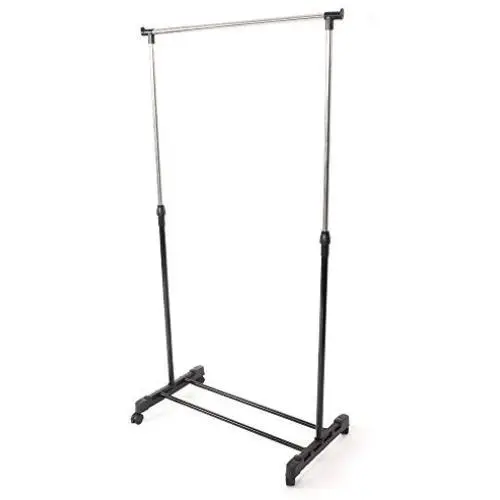 BUY JOY Rolling Clothes Rack Single Hanging Garment Bar Heavy Duty Hanger Adjustable BUY JOY Rolling Clothes Rack Single Hanging Garment Bar Heavy Duty Hanger Adjustable