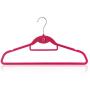 HANGERWORLD 20 Pink 18inch Flocked Velvet Non Slip Coat Clothes Garment Hangers Pants Bar Cascading Multi Hook