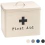 Harbour Housewares Industrial First Aid Boxes - Vintage Style 2-Tier Steel Medicine Storage Organiser - Cream