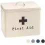Harbour Housewares Industrial First Aid Boxes - Vintage Style 2-Tier Steel Medicine Storage Organiser - Cream Harbour Housewares Industrial First Aid Boxes - Vintage Style 2-Tier Steel Medicine Storage Organiser - Cream