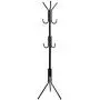 Mind Reader Standing Metal Coat Rack Hat Hanger 11 Hook for Jacket, Purse, Scarf Rack, Umbrella Tree Stand, Black