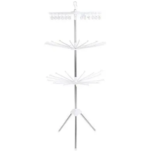 Yosooo Collapsible Clothes Drying Rack, Portable Stainless Steel Tripod Garment Rack Clothes Hanger Towel Hanger, Indoor & Outdoor Use, White