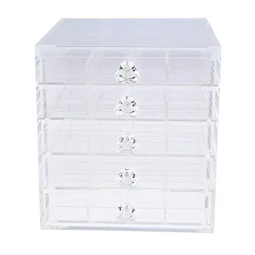 CUTICATE Transparent Jewelry Storage Organizer Container Acrylic Boxes with 100 Grids for Sorting Earrings, Rings, Beads and Other Mini Goods
