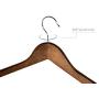 Topline Classic Wood Shirt Hangers with Clips - Walnut Finish (10-Pack)