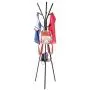 Metal Coat Rack Hat Stand Free Standing Display Hall Tree Hanger Garment Storage Holder with Shelves and 9 Hooks for Clothes Hats 19.7 x 19.7 x 68.5 Inches