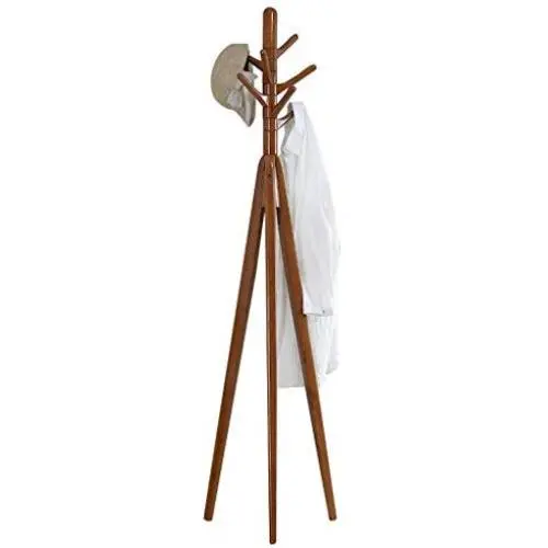 HLR-Coat Racks Free Standing Solid Wood Coat Rack Simple Bedroom Multifunction Hangers Rubber Wood Clothes Rack Easy Assembly Wood (Color : Brown) HLR-Coat Racks Free Standing Solid Wood Coat Rack Simple Bedroom Multifunction Hangers Rubber Wood Clothes Rack Easy Assembly Wood (Color : Brown)
