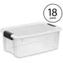 STERILITE 18 Quart Ultra Latch Storage Boxes with White Lid & Clear Base,18 Pack STERILITE 18 Quart Ultra Latch Storage Boxes with White Lid & Clear Base,18 Pack